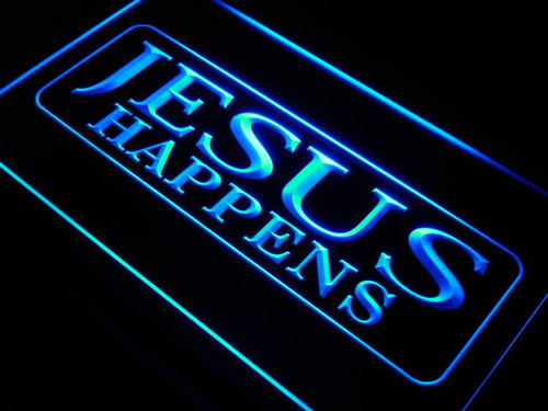 Jesus Happens Home Decor NEW Neon Light Sign